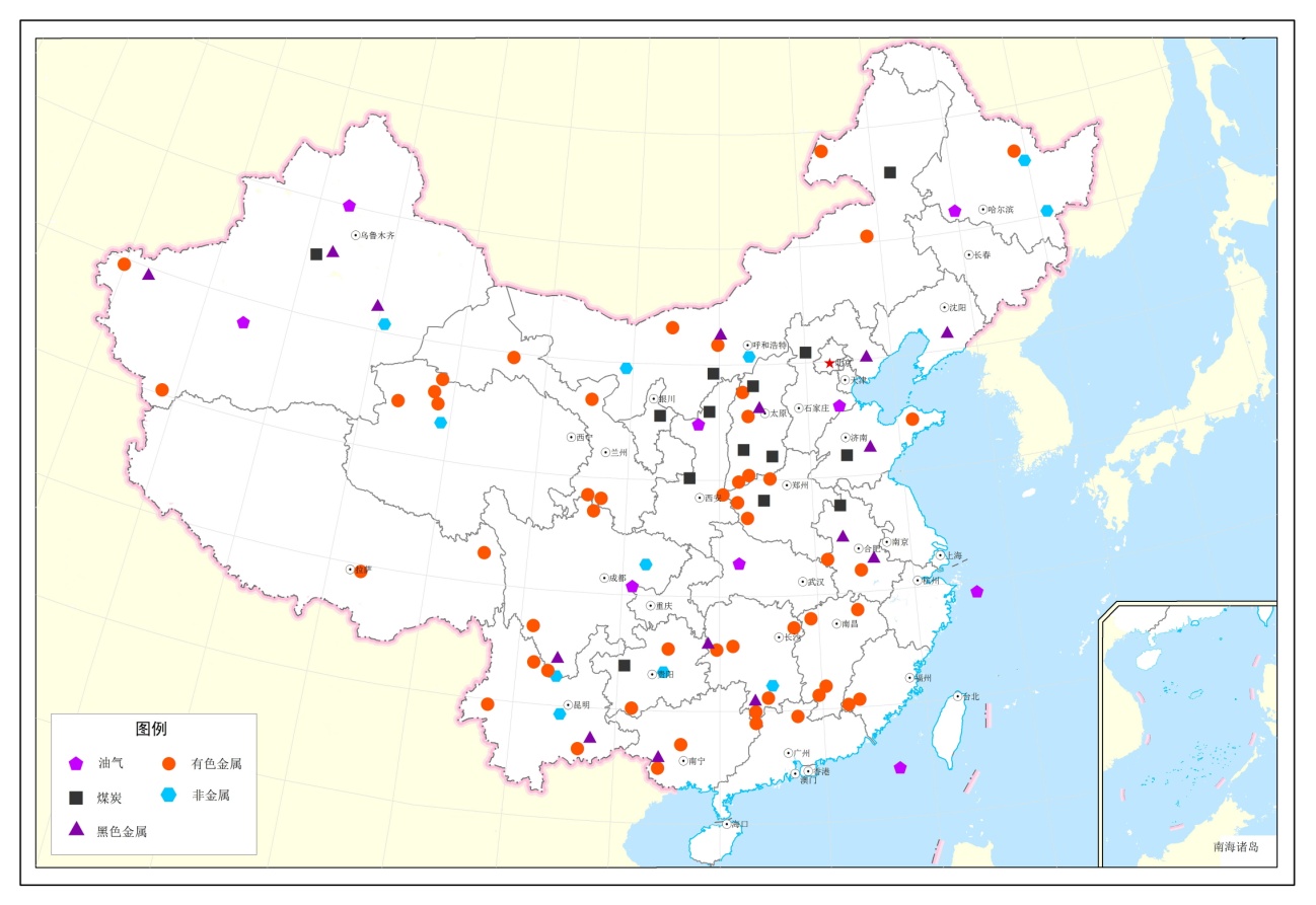 圖1  全國重要能源資源基地示意圖