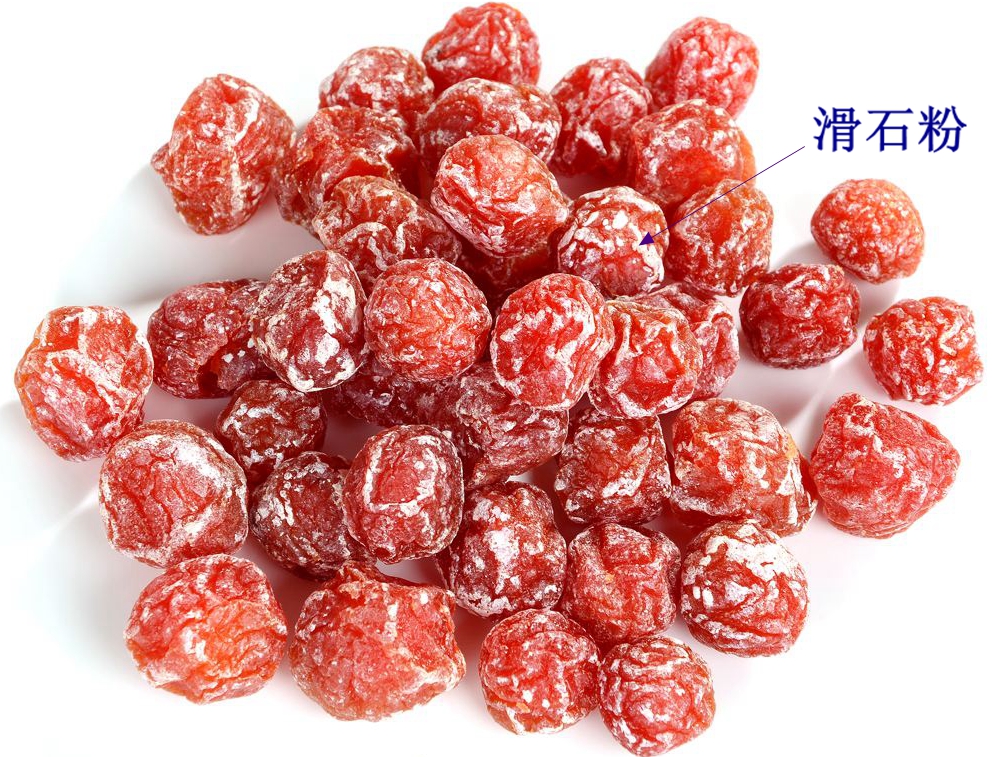 滑石粉主要作為抗結劑，也可作為脫模劑和防黏劑，用于糖果等食品的加工過程。