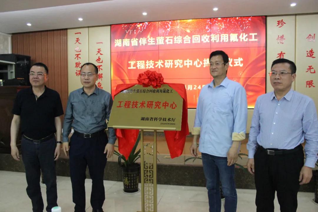 “湖南省伴生螢石綜合回收利用氟化工工程技術(shù)中心”正式揭牌