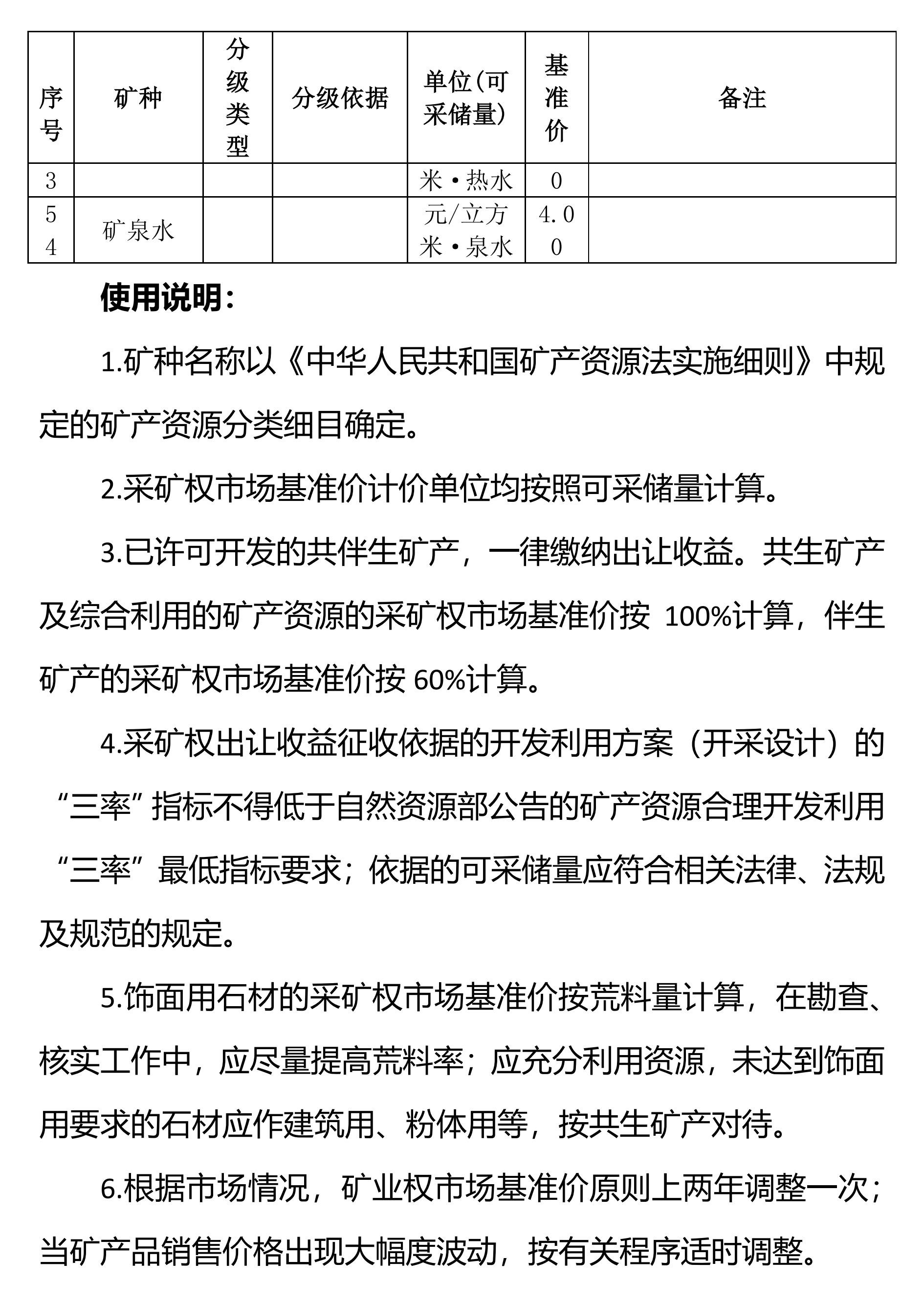 廣西方解石、石英、滑石等礦業權市場基準價征求意見